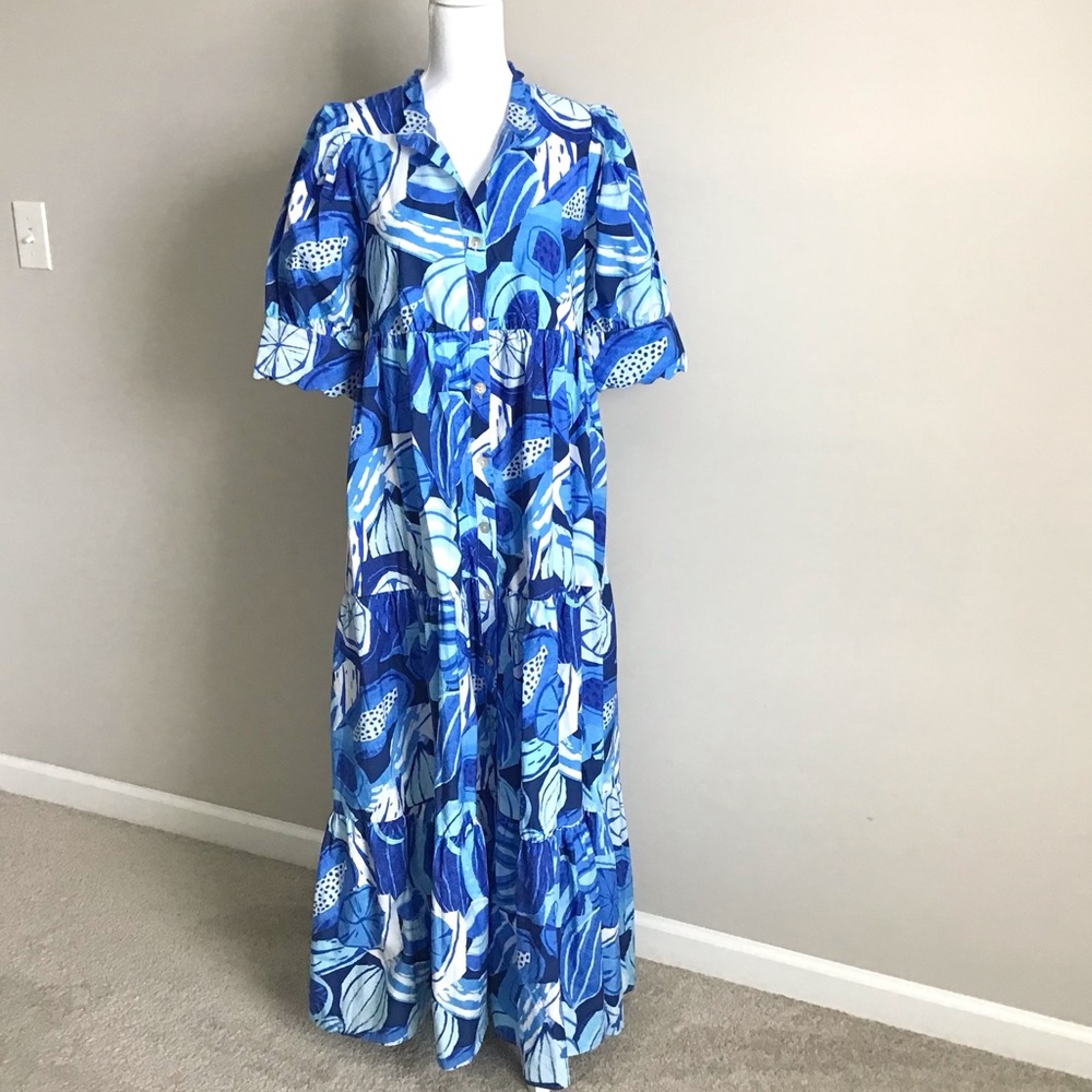 Anthropologie Farm Rio Maxi Dress Short Sleeve NWT